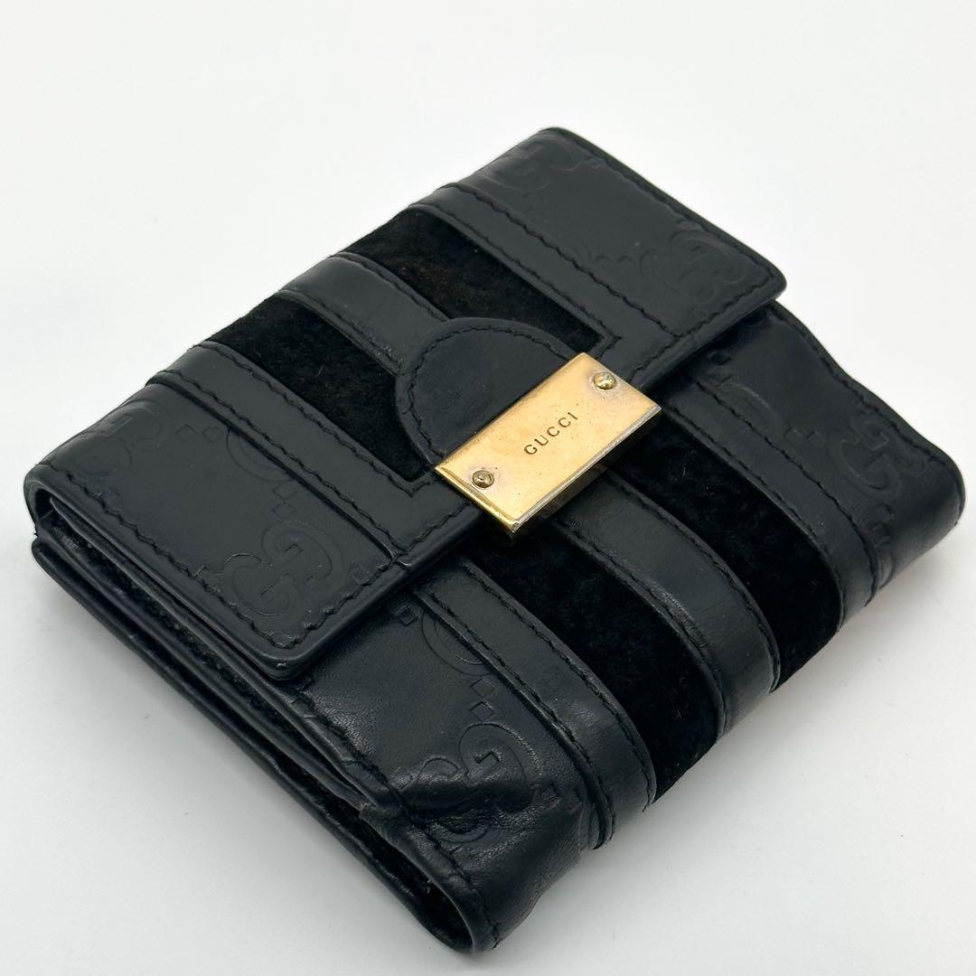Gucci Era Suede Bifold GG Guccissima Compact Wallet — view 4