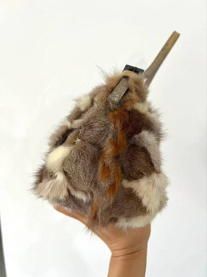 Fendi Mama Baguette Rabbit Fur Shoulder Bag — view 5