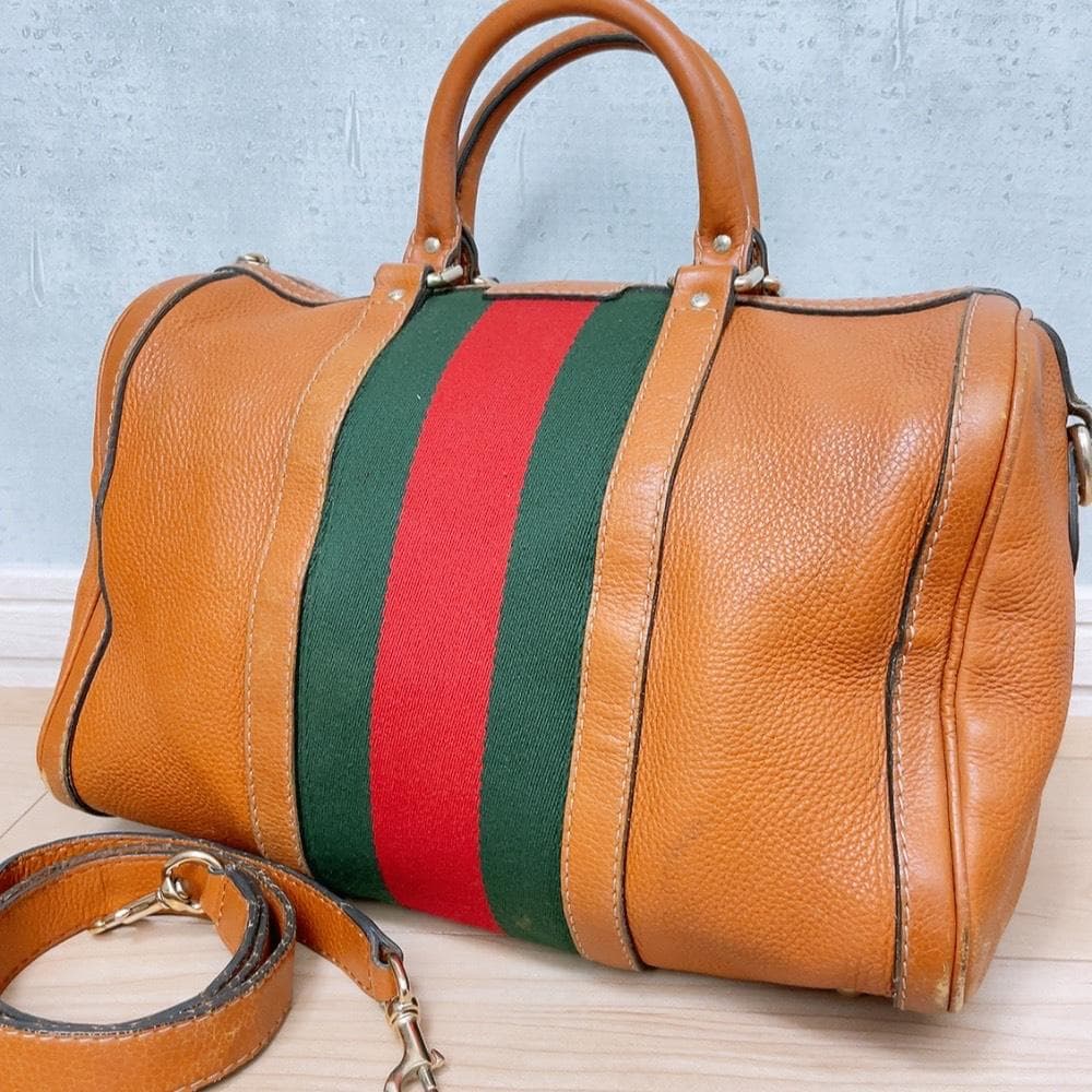 Gucci Sherry Line 2-Way Boston Bag Leather