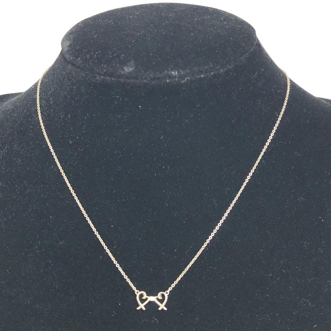 Tiffany Double Loving Heart Necklace 1P Diamond