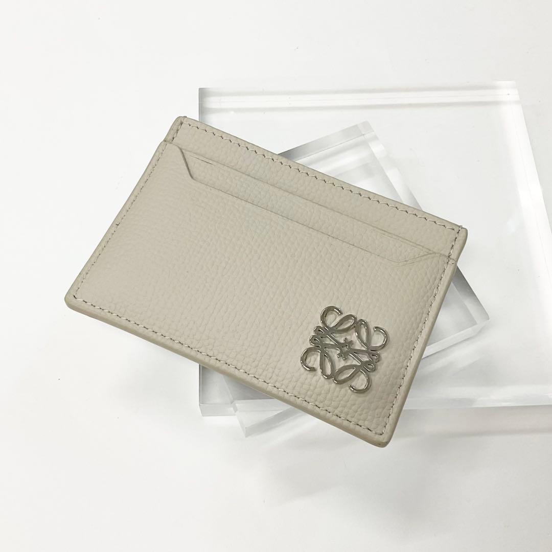 Loewe Calfskin Anagram Logo Card Case Beige