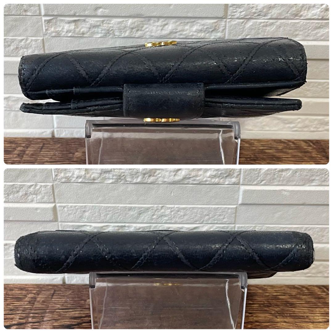 Chanel Bicolor Quilted Lambskin Bifold Wallet CC Logo Black — view 3