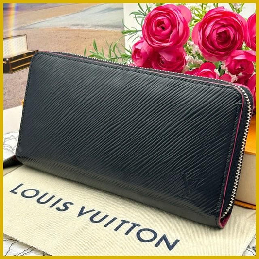 Louis Vuitton Epi Zippy Wallet Black Pink
