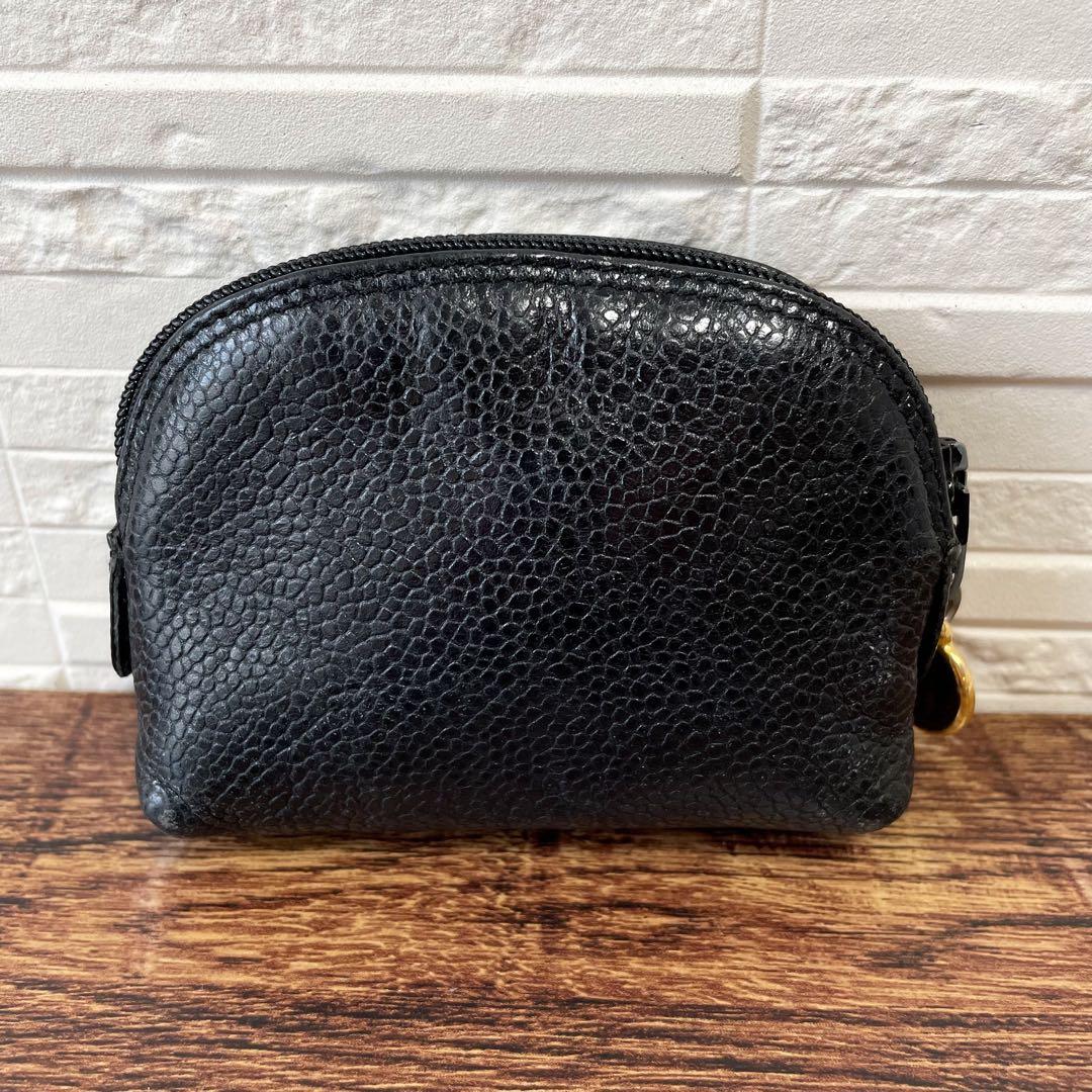 Chanel Caviar Leather CC Logo Coin Case Wallet Black — view 2