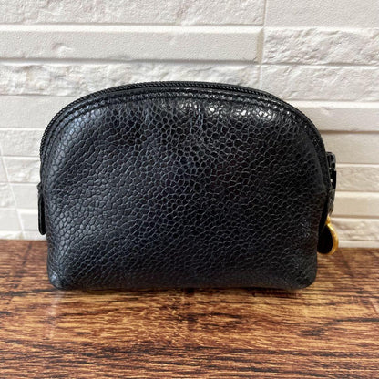 Chanel Caviar Leather CC Logo Coin Case Wallet Black — view 2