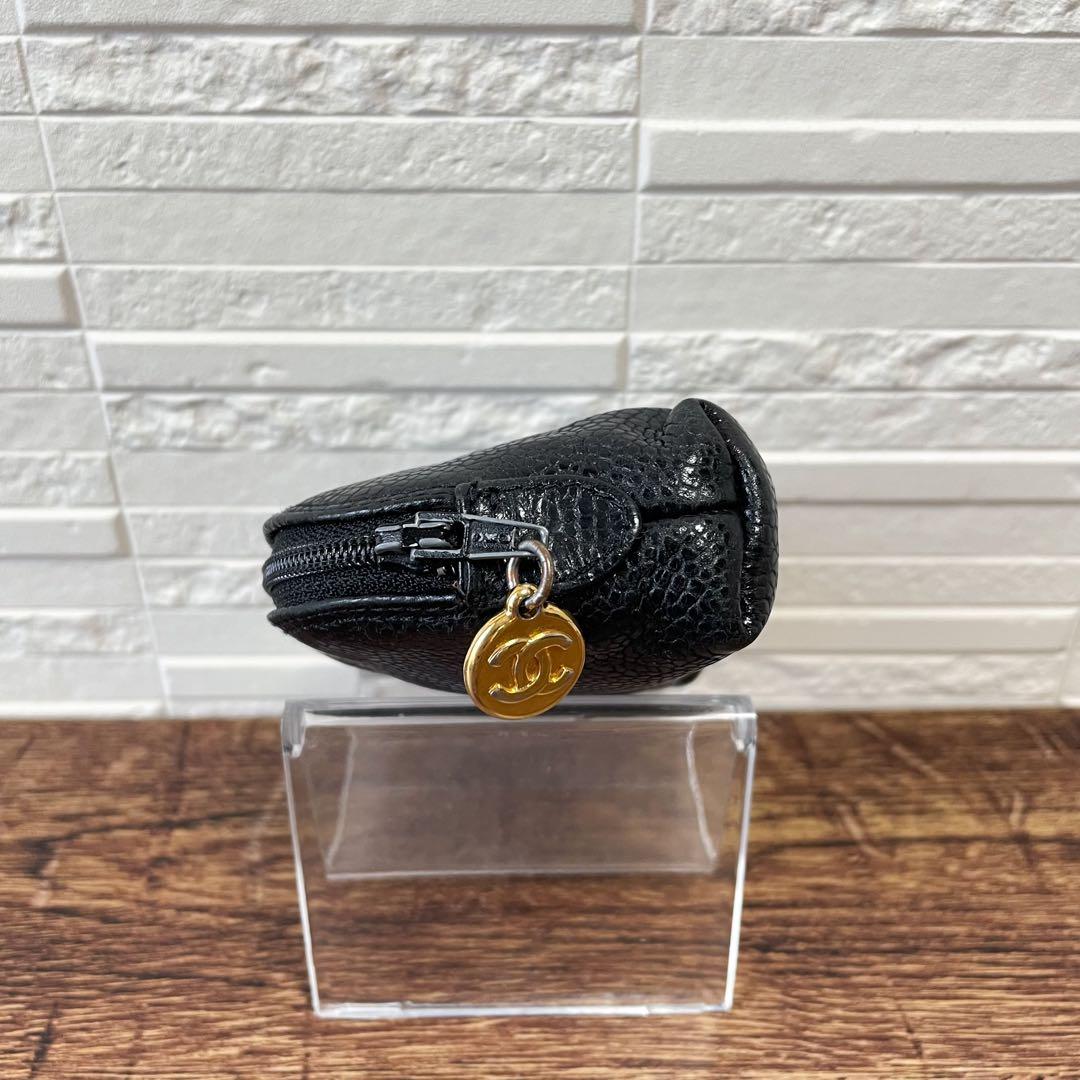 Chanel Caviar Leather CC Logo Coin Case Wallet Black — view 4