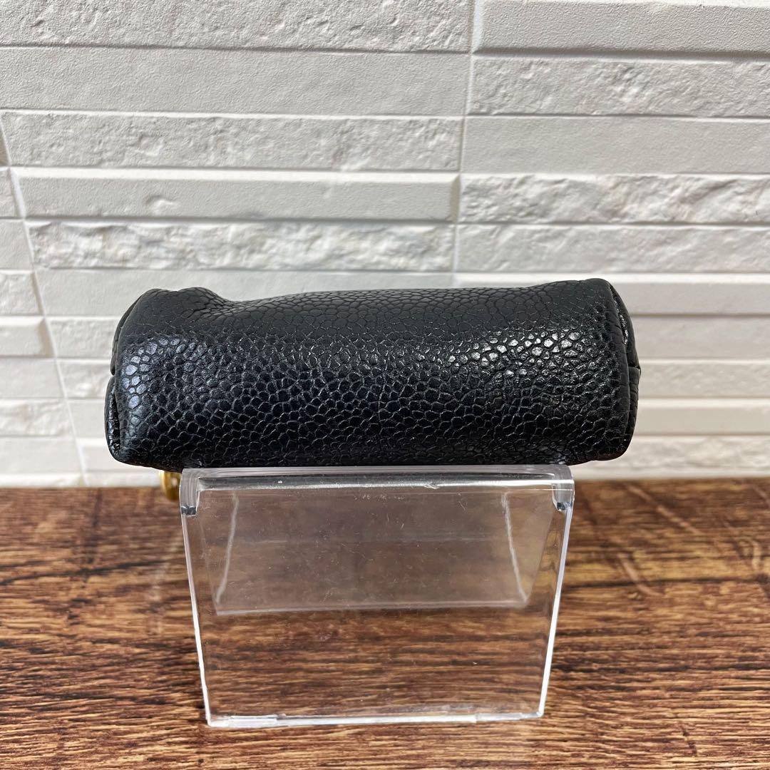 Chanel Caviar Leather CC Logo Coin Case Wallet Black — view 5