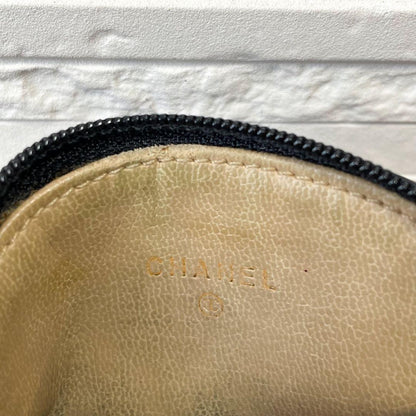 Chanel Caviar Leather CC Logo Coin Case Wallet Black — view 8