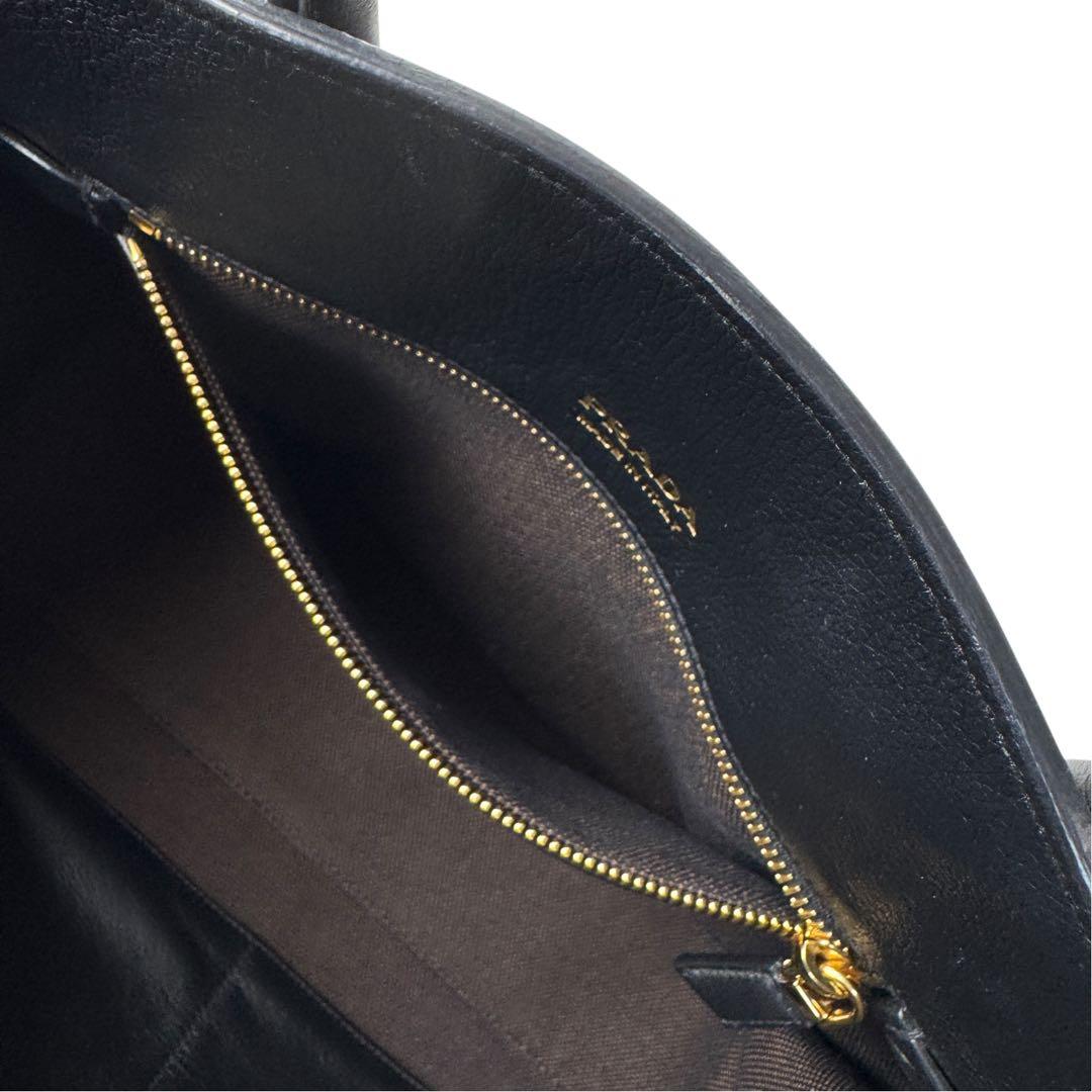 Prada Medium Soft Gray Leather Tote Bag — view 8