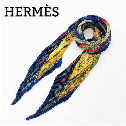 Hermes Carrée Plissé Paradise Pleated Scarf Without Tags
