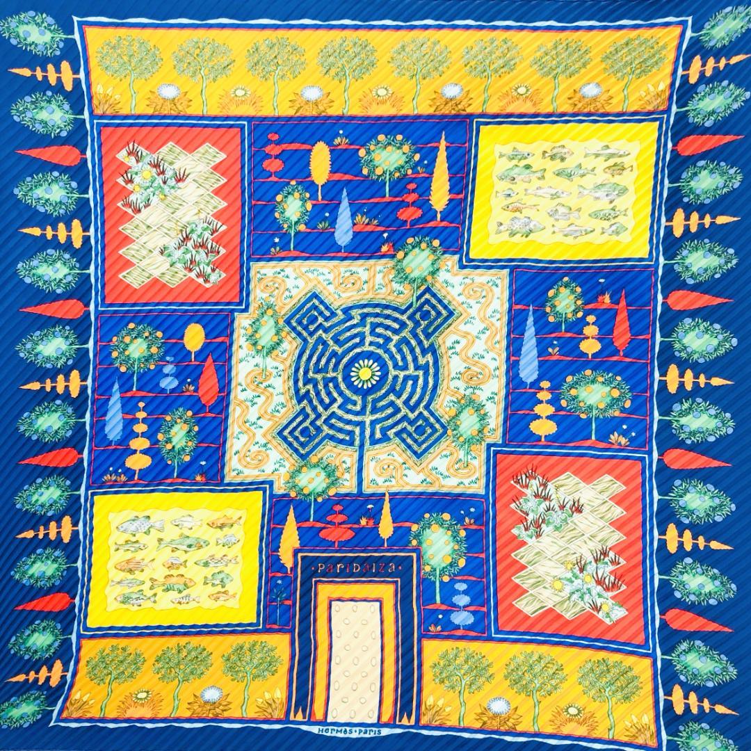 Hermes Carrée Plissé Paradise Pleated Scarf Without Tags