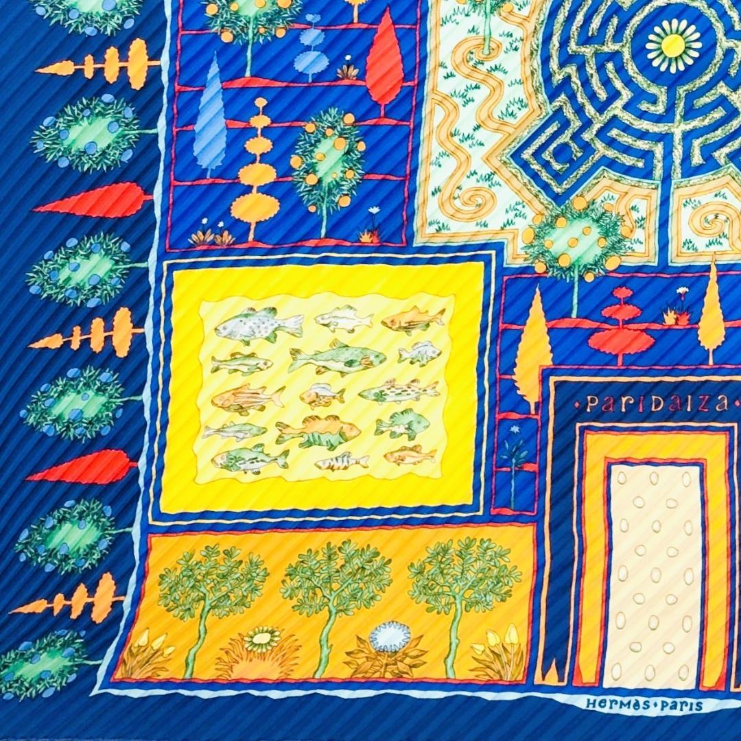 Hermes Carrée Plissé Paradise Pleated Scarf Without Tags