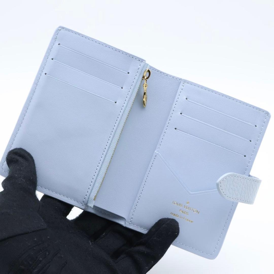 Louis Vuitton Vertical Wallet Compact Light Blue Taurillon — view 2