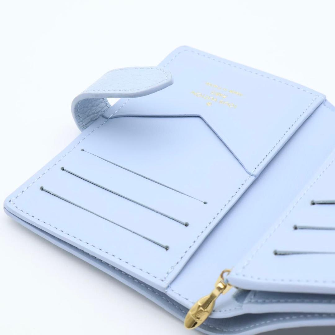 Louis Vuitton Vertical Wallet Compact Light Blue Taurillon — view 5