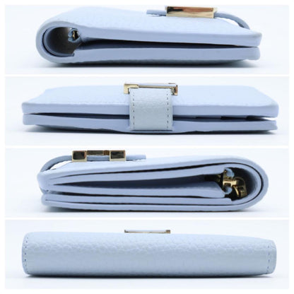 Louis Vuitton Vertical Wallet Compact Light Blue Taurillon — view 9