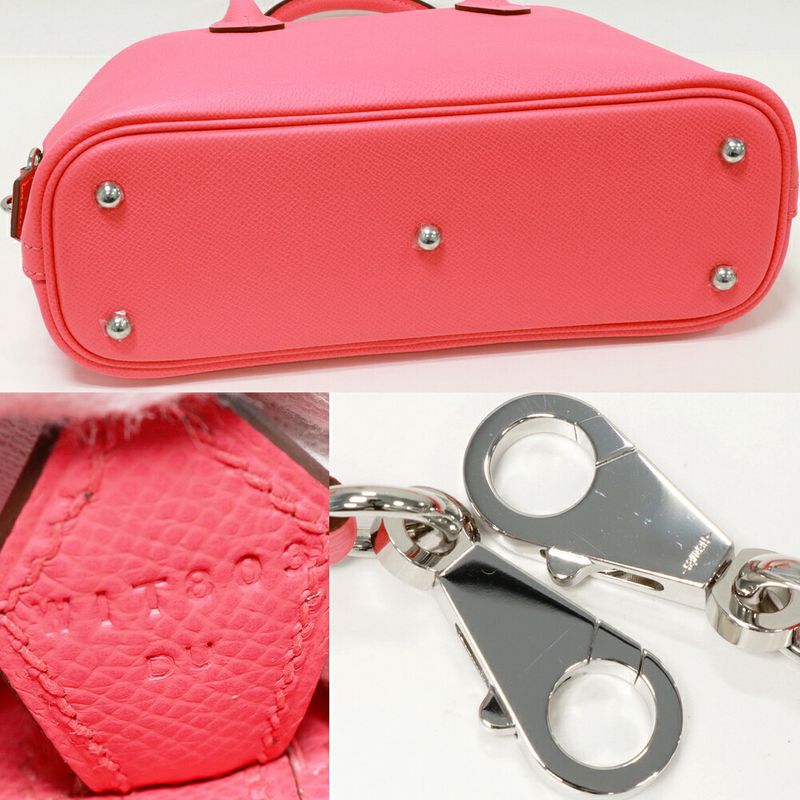Hermes Handbag Shoulder Bag Bolide 1923 25 Epson Rose Azalea Silver Hardware