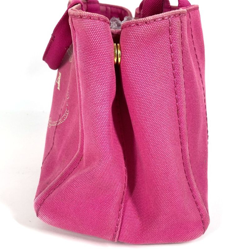 Prada Handbag Canapa Canvas Pink