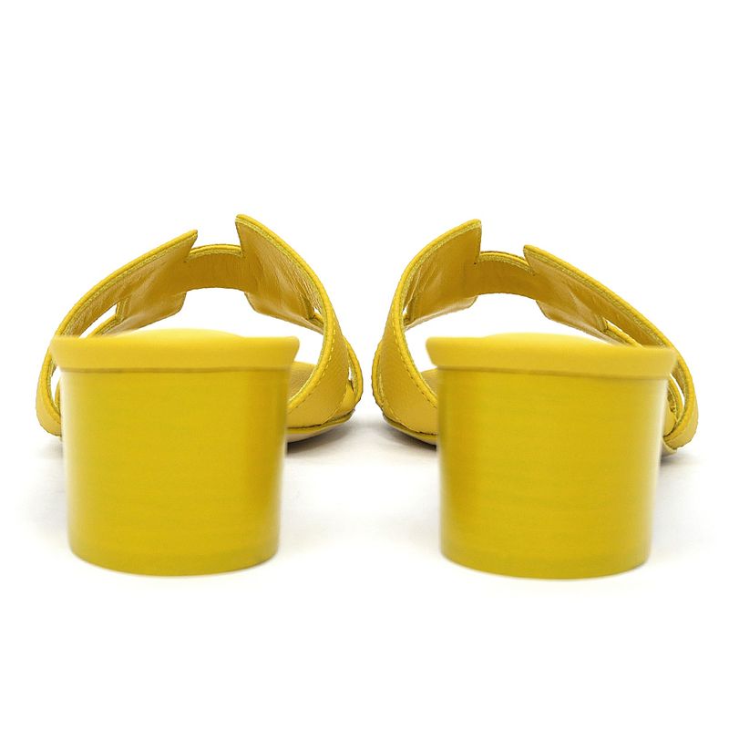 Hermes Oasis Sandals Size 35 Yellow Series Yellow Heel H Motif Ladies