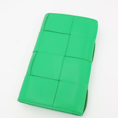 Bottega Veneta Maxi Intrecciato Leather Wallet Green