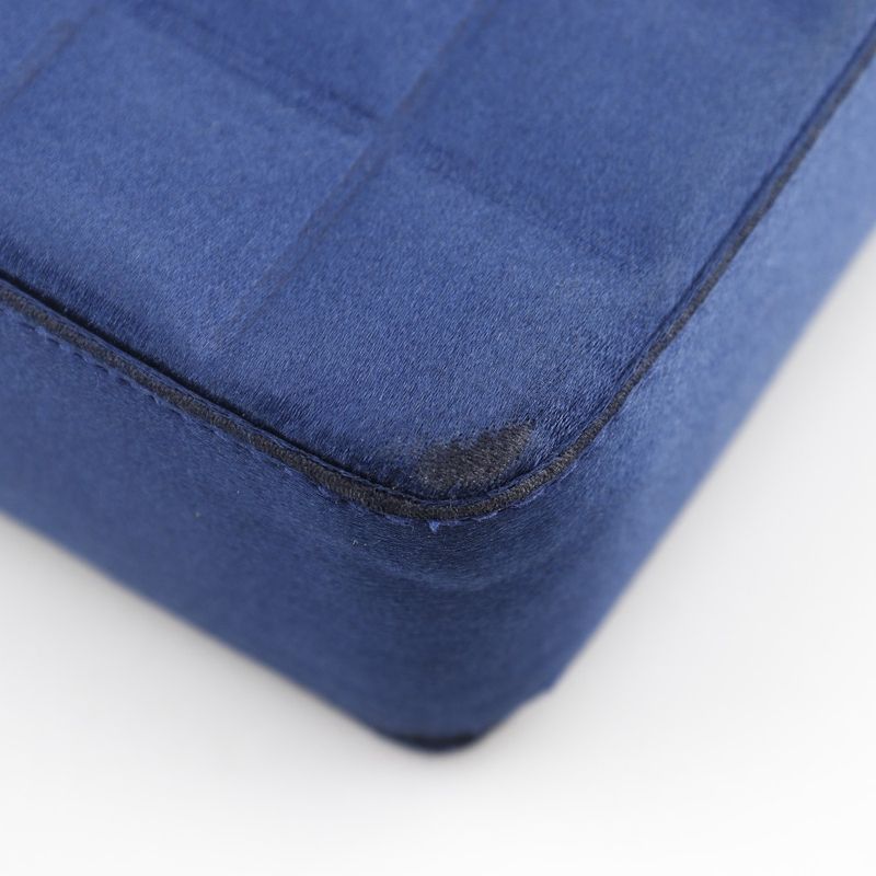 Chanel Chocobar Chain Shoulder A17829 Satin Blue Ladies Shoulder Bag