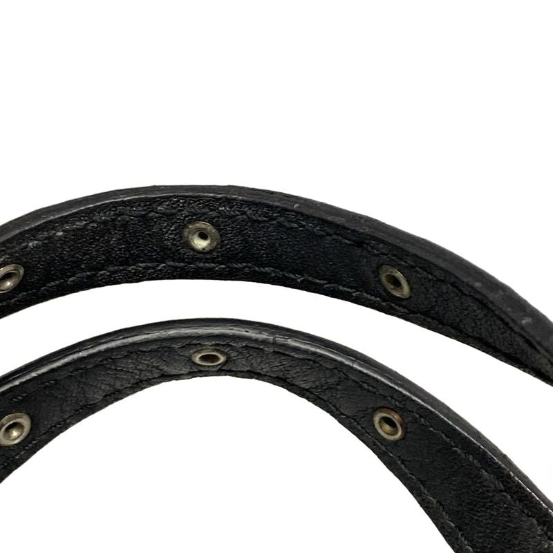 Dior/christian Dior Handbag Trotter Black And Gray Studded/mini Bag Leather