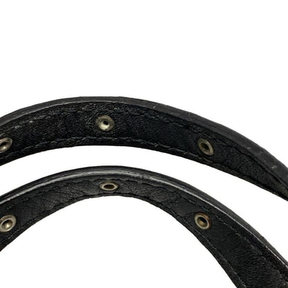 Dior/christian Dior Handbag Trotter Black And Gray Studded/mini Bag Leather