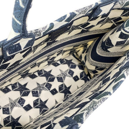 Dior/christian Dior Tote Bag Book Tote Large Bag Navy And White Star (star)
