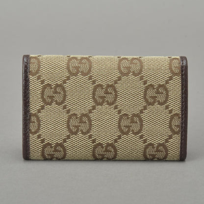 Gucci Key Case Key Holder GG Canvas Leather Beige