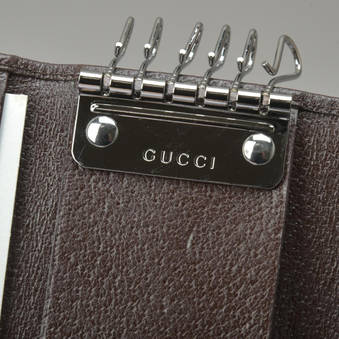 Gucci Key Case Key Holder GG Canvas Leather Beige