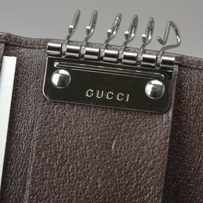 Gucci Key Case Key Holder GG Canvas Leather Beige
