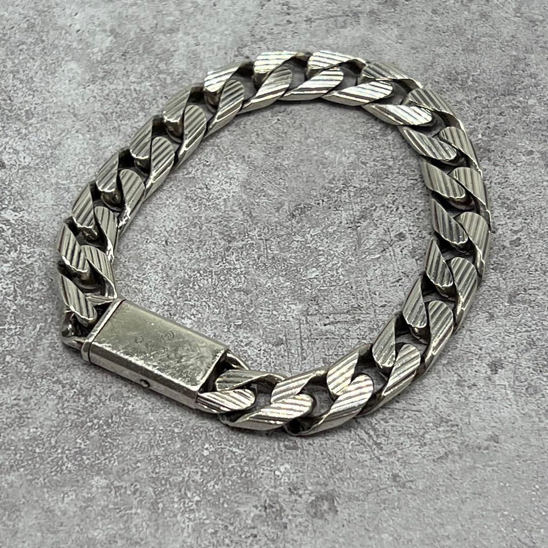 Gucci Golmet Stripe Chain Bracelet Silver 19