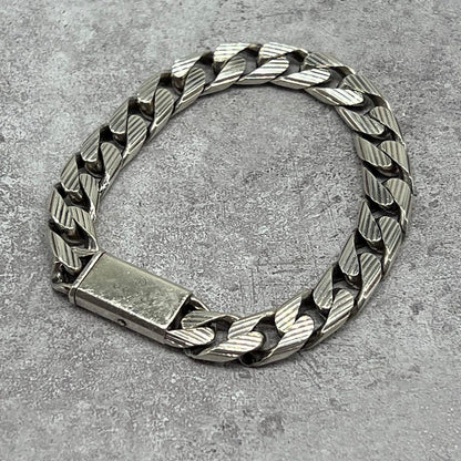 Gucci Golmet Stripe Chain Bracelet Silver 19