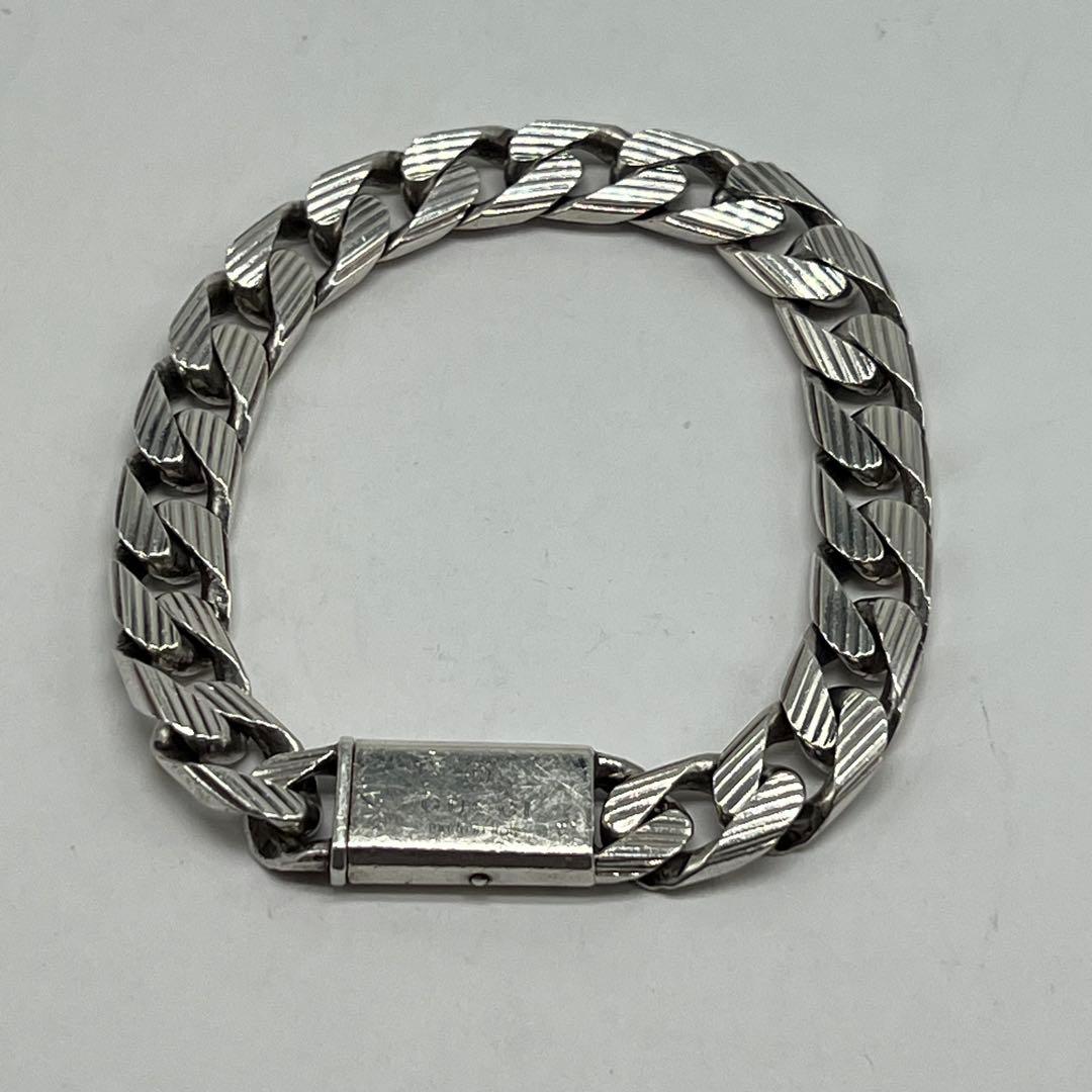 Gucci Golmet Stripe Chain Bracelet Silver 19 — view 2