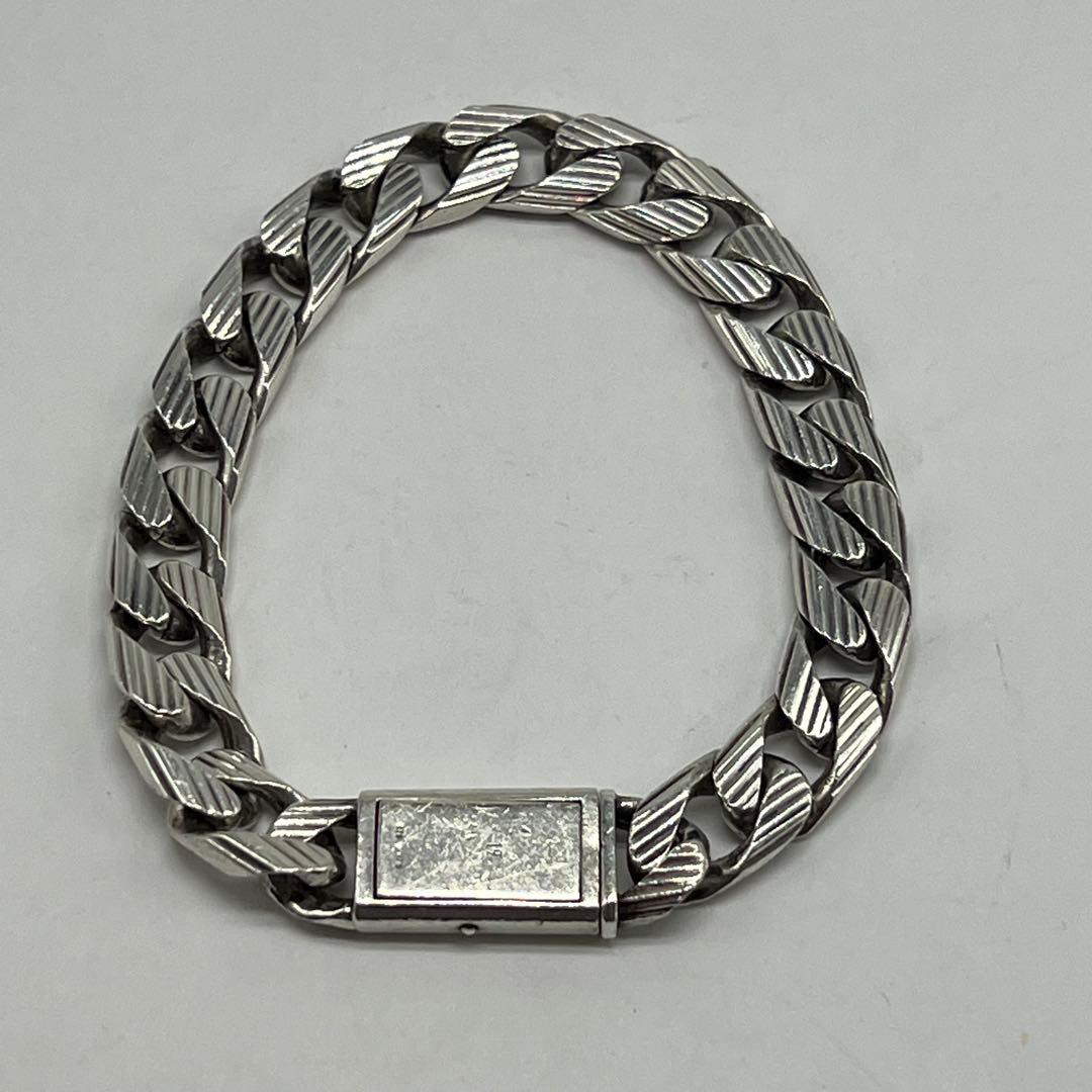 Gucci Golmet Stripe Chain Bracelet Silver 19 — view 3