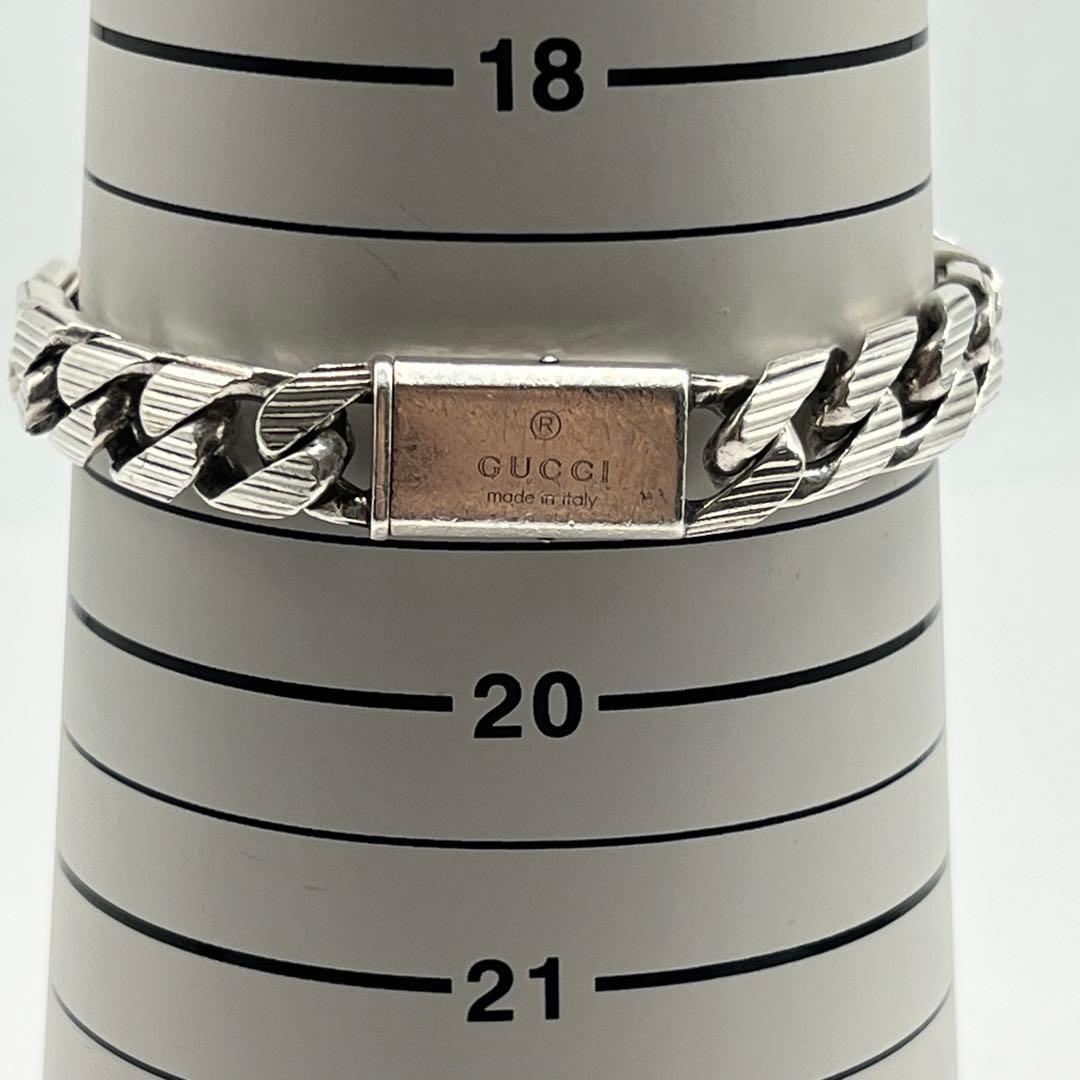 Gucci Golmet Stripe Chain Bracelet Silver 19 — view 8