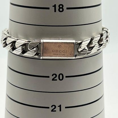 Gucci Golmet Stripe Chain Bracelet Silver 19 — view 8