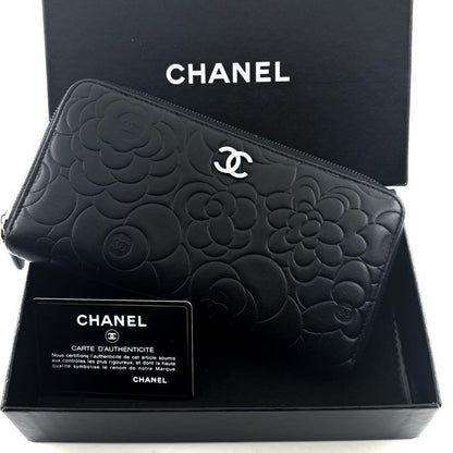 Chanel Wallet Camellia Wallets Black