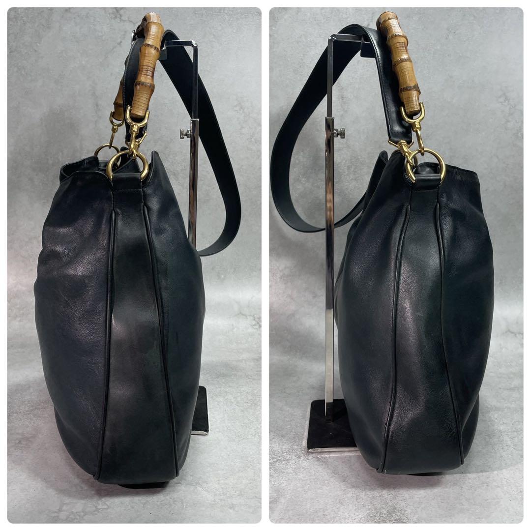 Gucci Shoulder Bag 2-Way Bamboo Black Leather — view 7