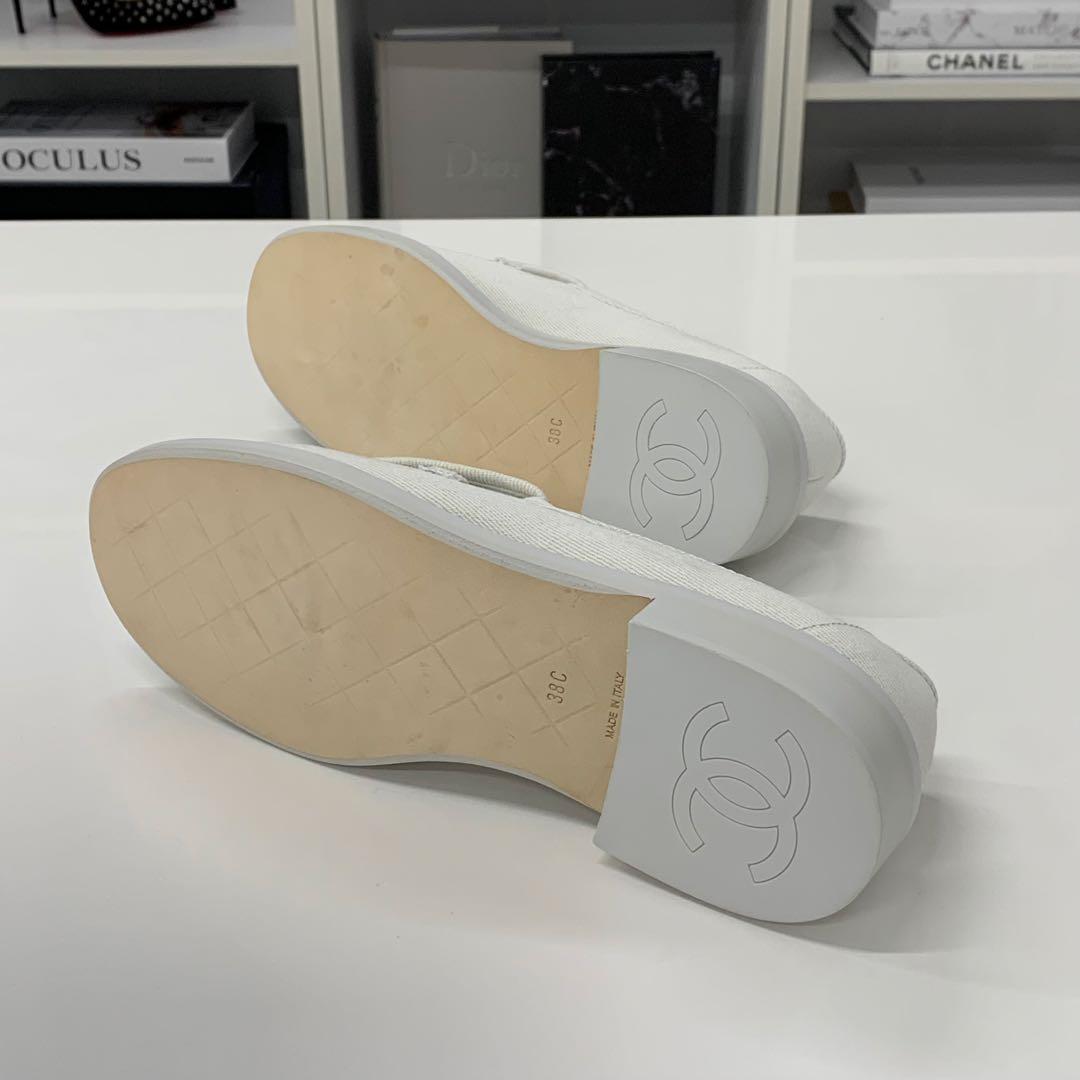 Chanel Canvas CC Logo Turnlock Loafers Denim Light Blue — view 6