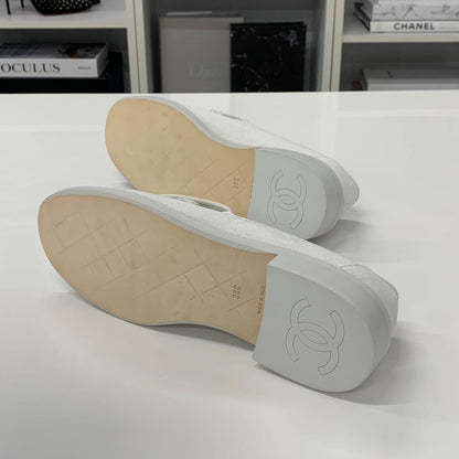 Chanel Canvas CC Logo Turnlock Loafers Denim Light Blue — view 6