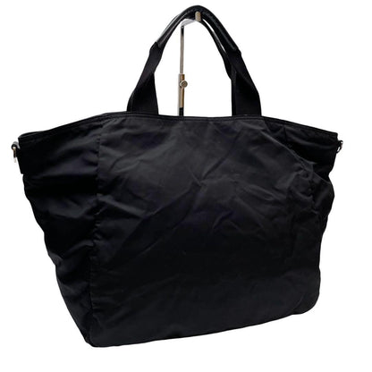 Prada Nylon Leather Hand Tote Shoulder Bag Triangle Plate Logo — view 2