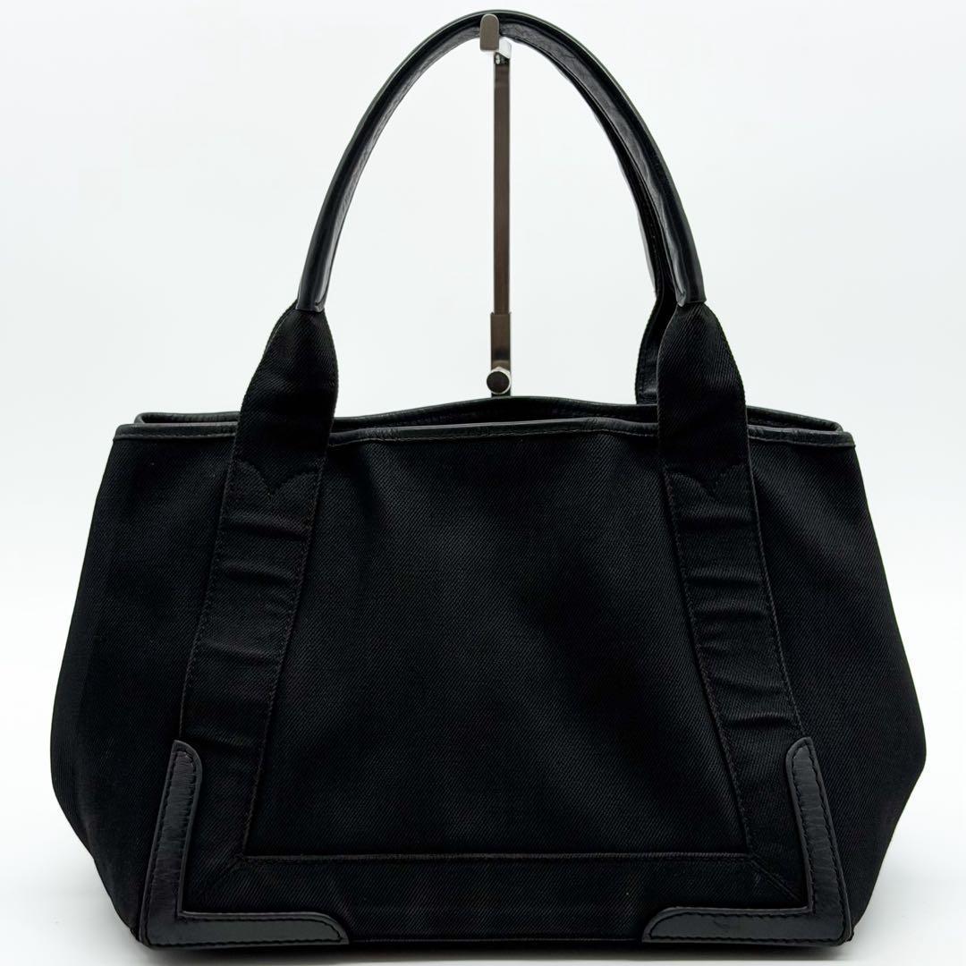 Balenciaga Navy Cabas S Canvas Leather Black Tote Bag — view 3