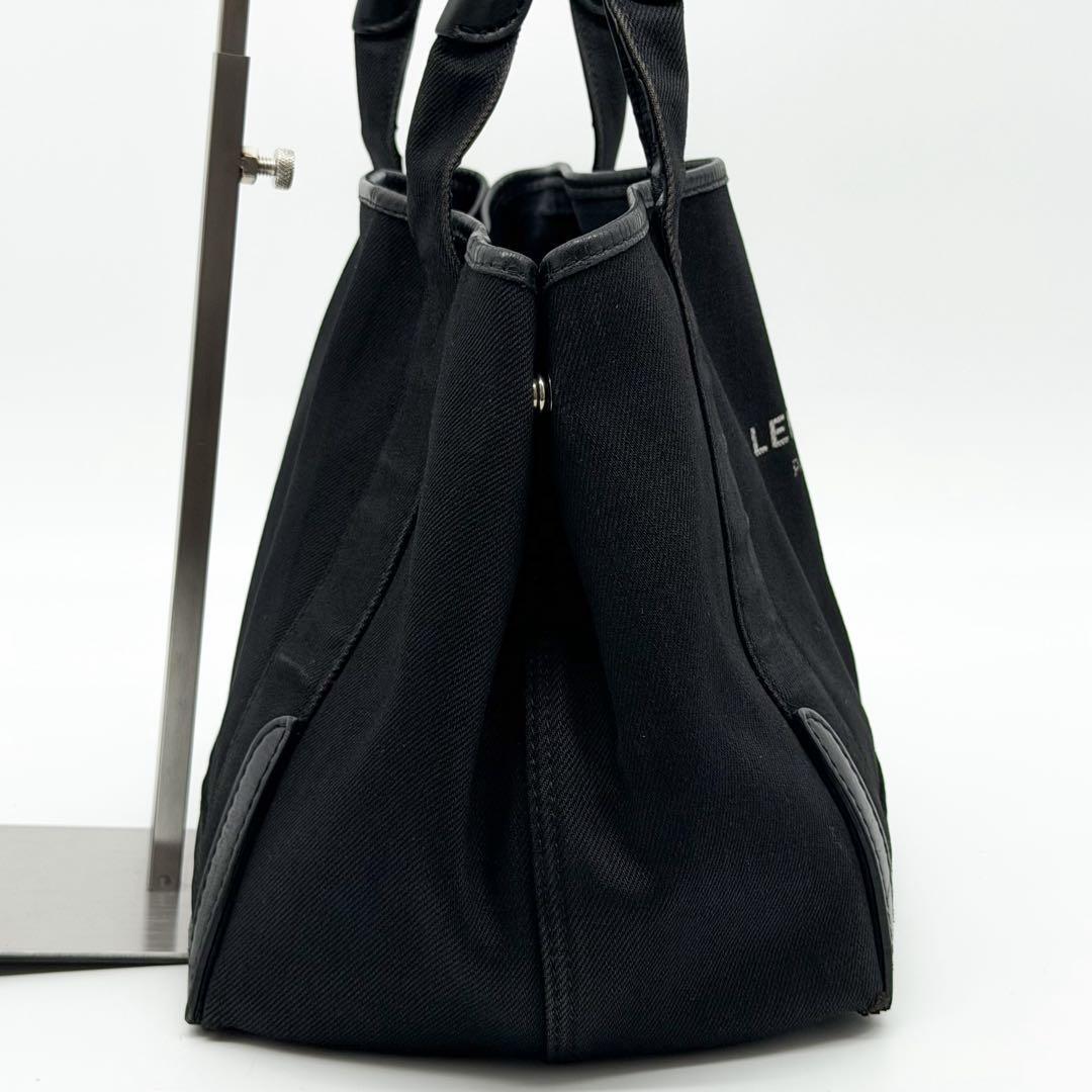 Balenciaga Navy Cabas S Canvas Leather Black Tote Bag — view 6