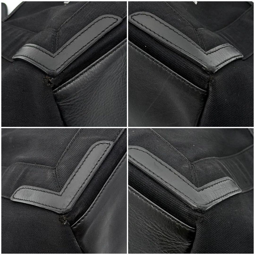 Balenciaga Navy Cabas S Canvas Leather Black Tote Bag — view 8
