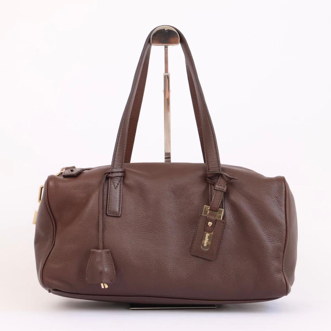 Max Mara Maxmara Shoulder Bag Mini Boston Leather Brown
