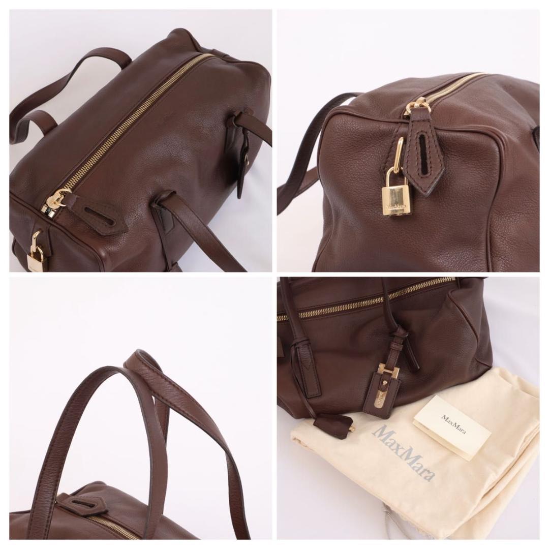 Max Mara Maxmara Shoulder Bag Mini Boston Leather Brown — view 8