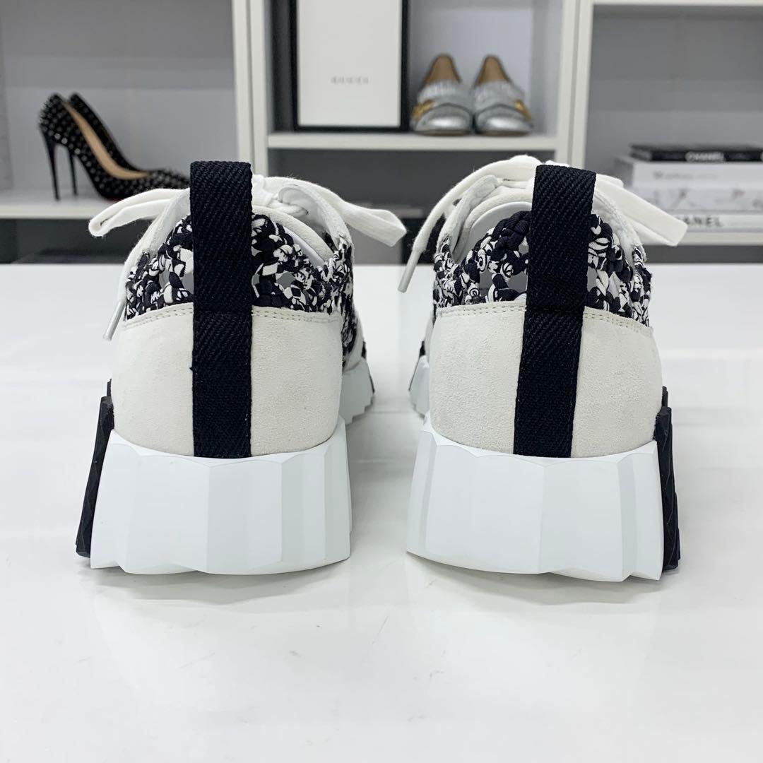 Hermes Bouncing Braided Silk Suede Sneakers Black Gray — view 6