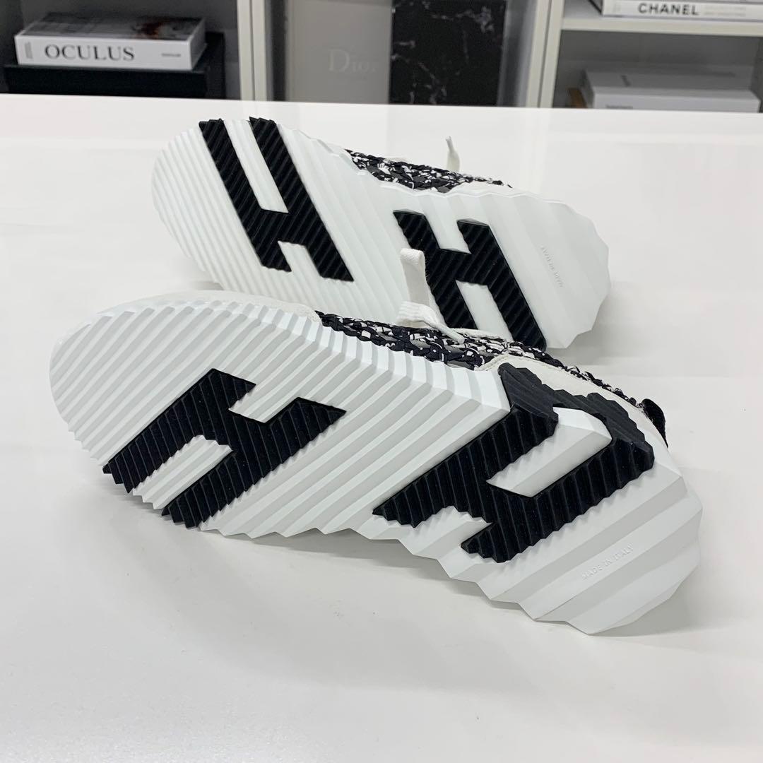 Hermes Bouncing Braided Silk Suede Sneakers Black Gray — view 7