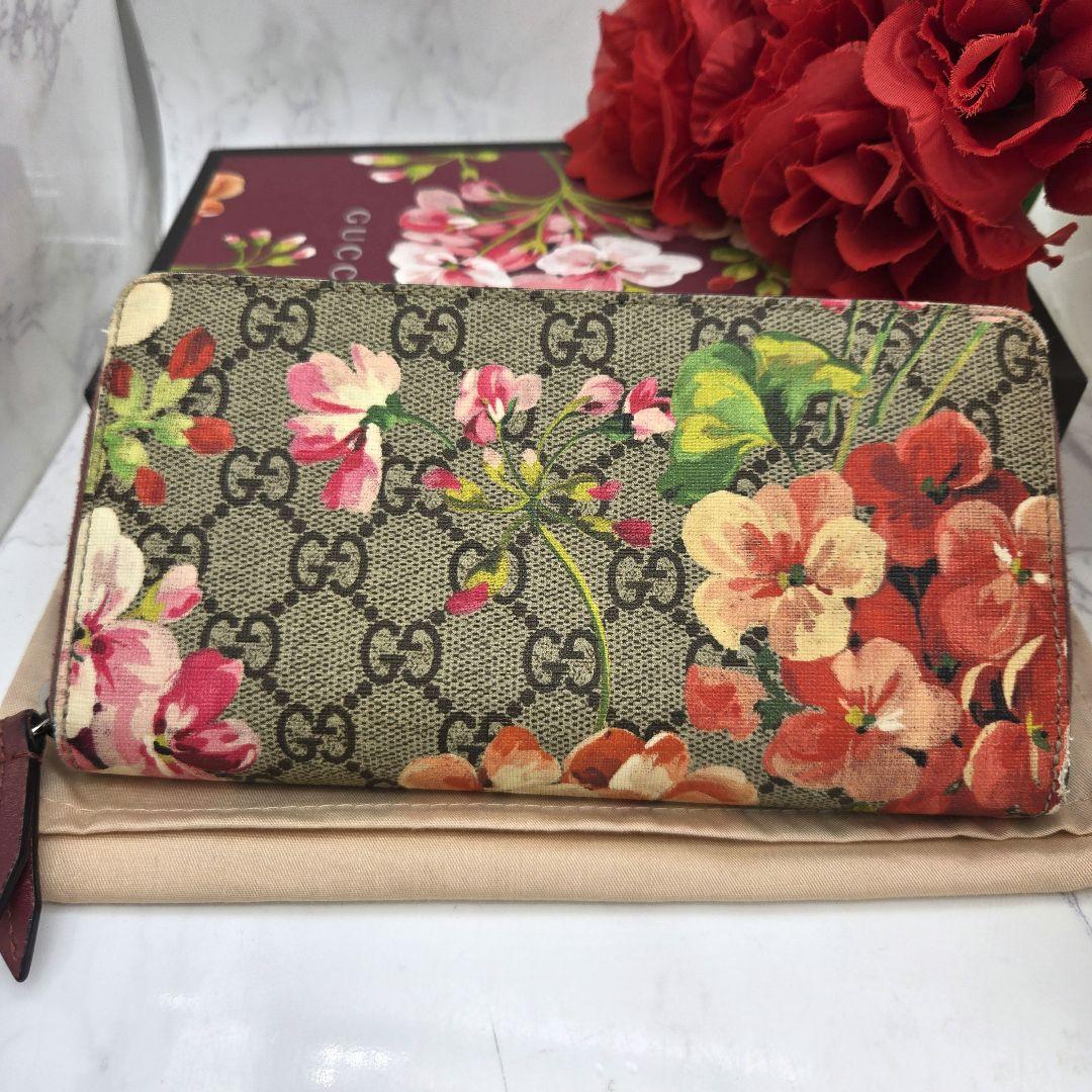 Gucci Zip Around Wallet Blooms Flower Pink