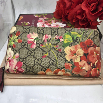 Gucci Zip Around Wallet Blooms Flower Pink
